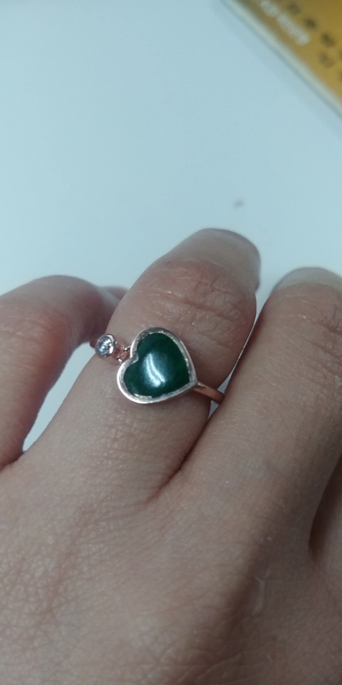 1415006 - [나스첸카 NASCHENKA] 팬서비스 하트 _ 14K 비취 반지