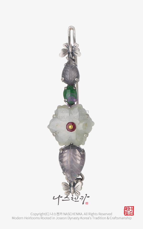 10959204 - 나스첸카 NASCHENKA 메이크 미 조선왕실여인  원석 은 머리핀 2 NASCHENKA Make Me Joseon Royal Lady Hairpin Silver