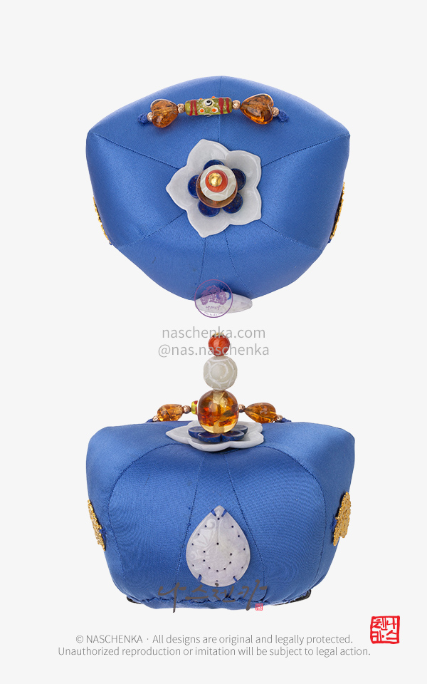 10959210 - 면사포와 족두리 청혼 (靑婚) Blue Jokduri — Handcrafted Jade & Silver