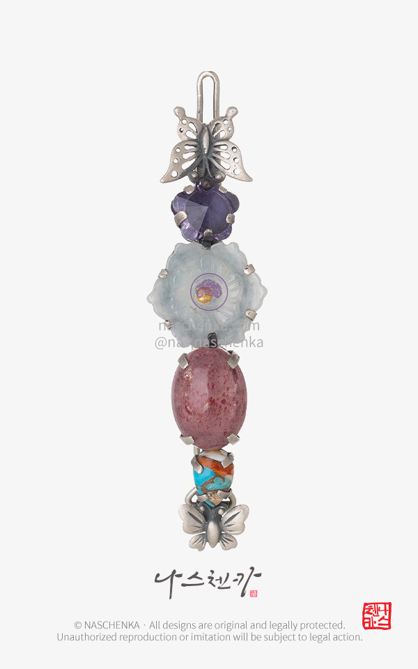 10959269 - 나스첸카 NASCHENKA 메이크 미 조선왕실여인 원석 은 머리핀 16 NASCHENKA Make Me Joseon Royal Lady Hairpin Silver