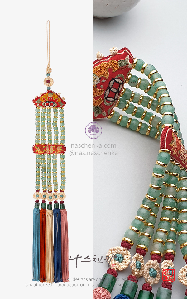 10959393 - 손끝의 고통과 인내로 피어난, 꽃중의 꽃 나스첸카 NASCHENKA 명품 발향 노리개 _ 비취 원석 실크 명주 노리개