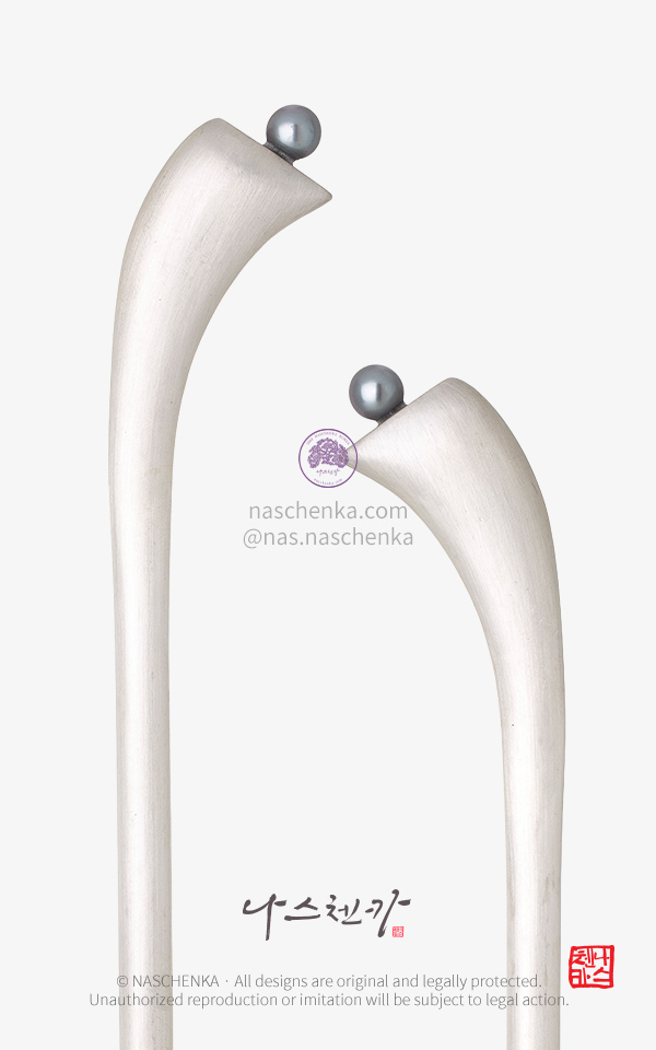 10959315 - 나스첸카 NASCHENKA 선이 살아있는 은비녀 민비녀 남양진주 