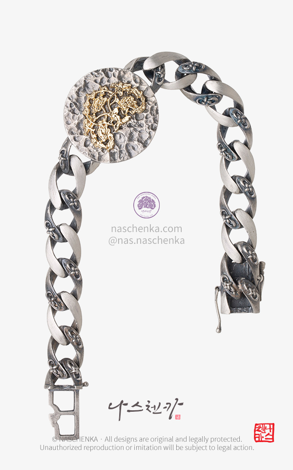 10959524 - [나스첸카 NASCHENKA] 2026 Full Moon. 부귀를 품다 _ 14K Silver 콤비 팔찌