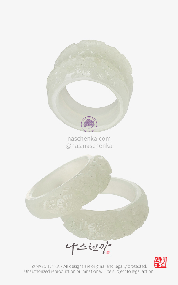 10959616 - NASCHENKA 조선 백자 매화 쌍가락지