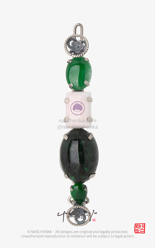 10961297 - [나스첸카 NASCHENKA] 한국을 꽂는 하루 10 _ 비취 콩크쉘 원석 머리핀