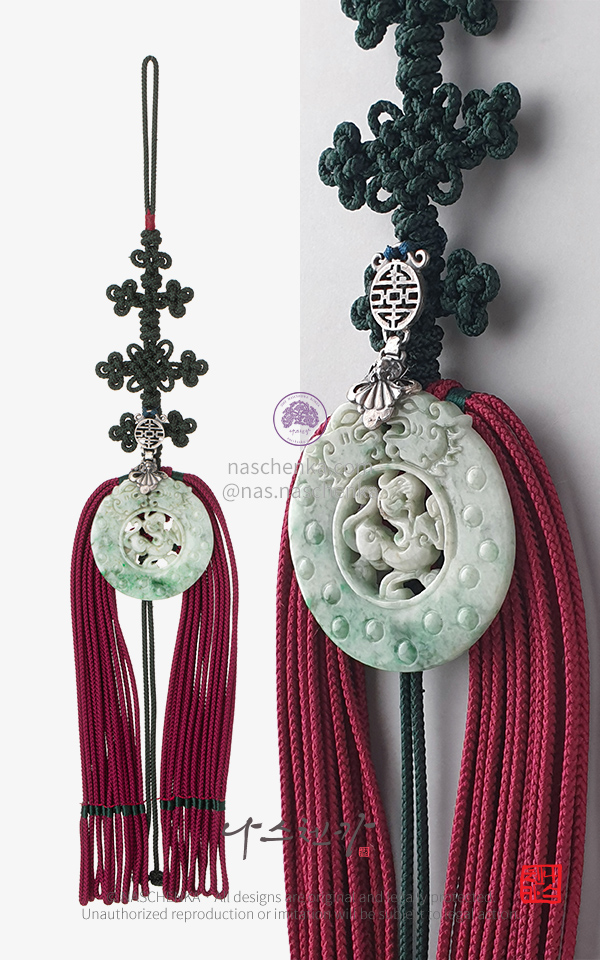 10961379 - [나스첸카 NASCHENKA] 한국 전통 보야지 노리개 NASCHENKA  VOYAGER Seoul Norigae Silk and Jade Silver