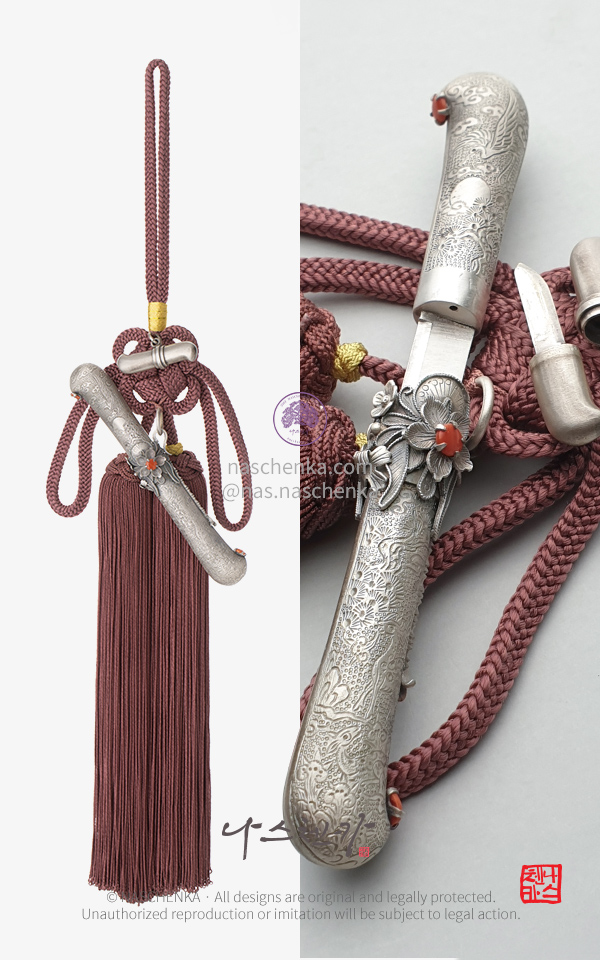 10962291 - [나스첸카 NASCHENKA] 품다,  은장도 No.10962291  A Silver Jangdo to Keep 장도술 노리개 _ 꽃자주색 소목색